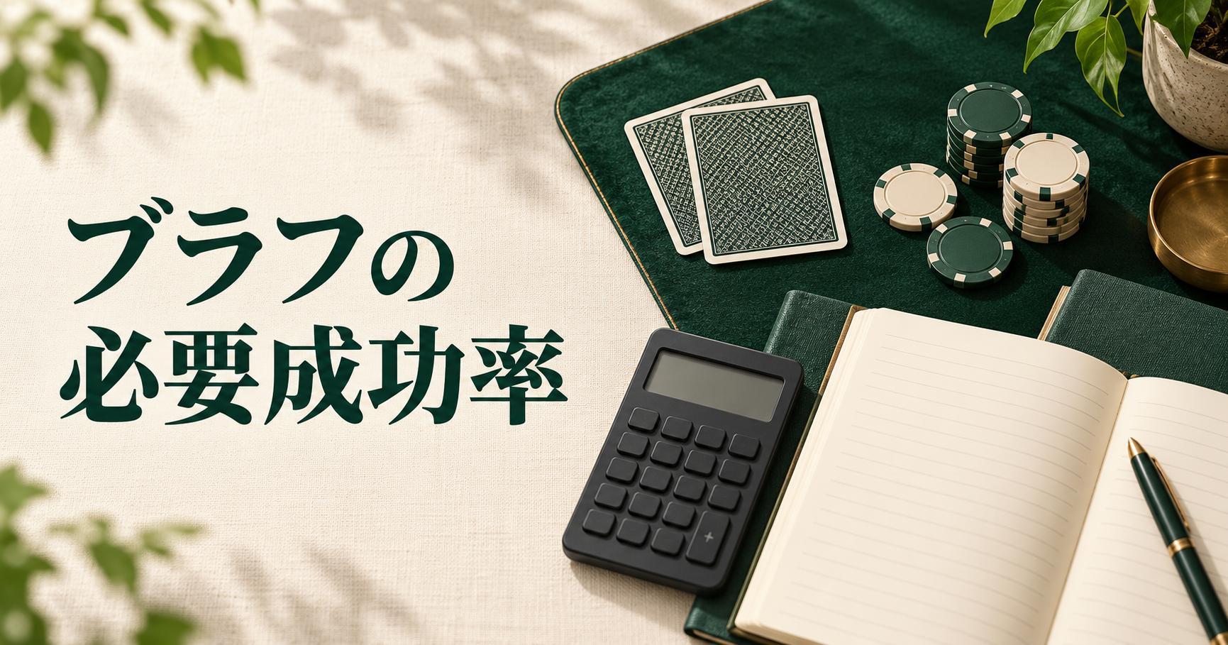 リバーブラフの必要成功率|ベット額とポットで損益分岐を計算
